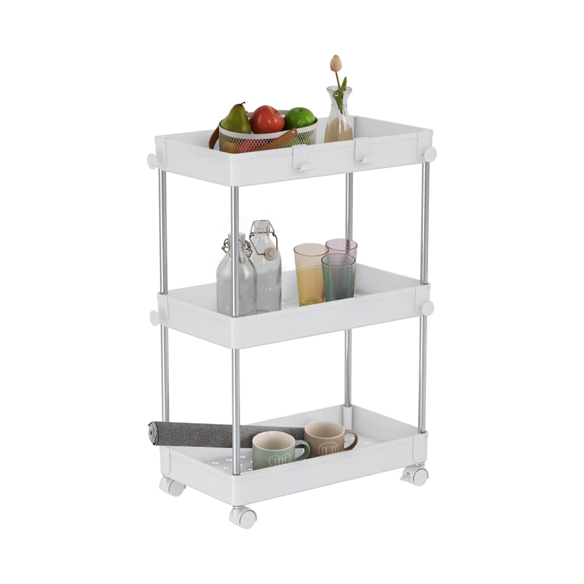 Etajera ALIOL TIP 1, alb, metal/plastic, 40x22x60 cm