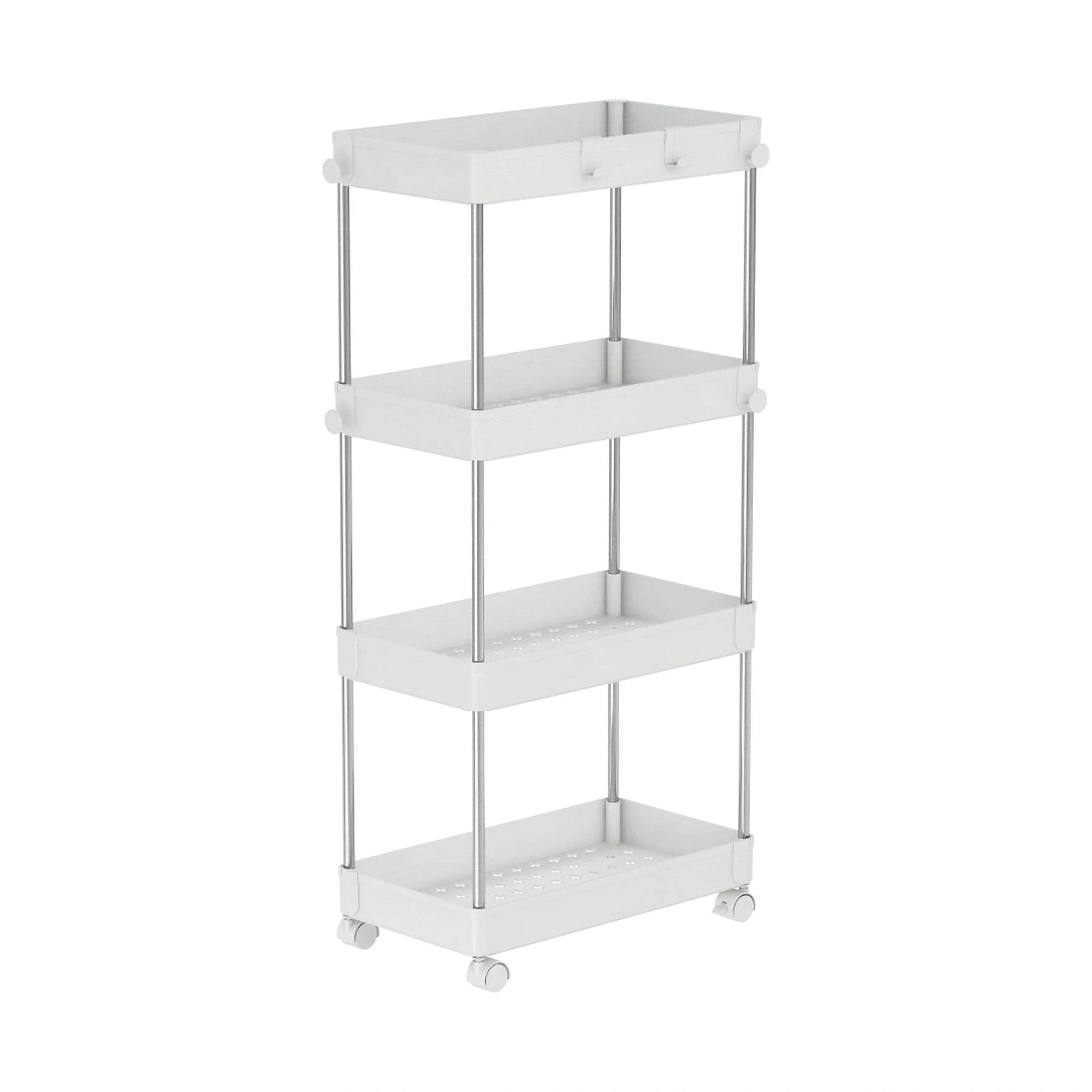 Etajera ALIOL TIP 3, alb, metal/plastic, 40x22x85 cm