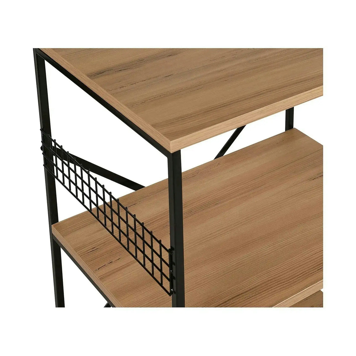Etajera ANEMON, stejar/negru, PAL melaminat, 60x45x124 cm