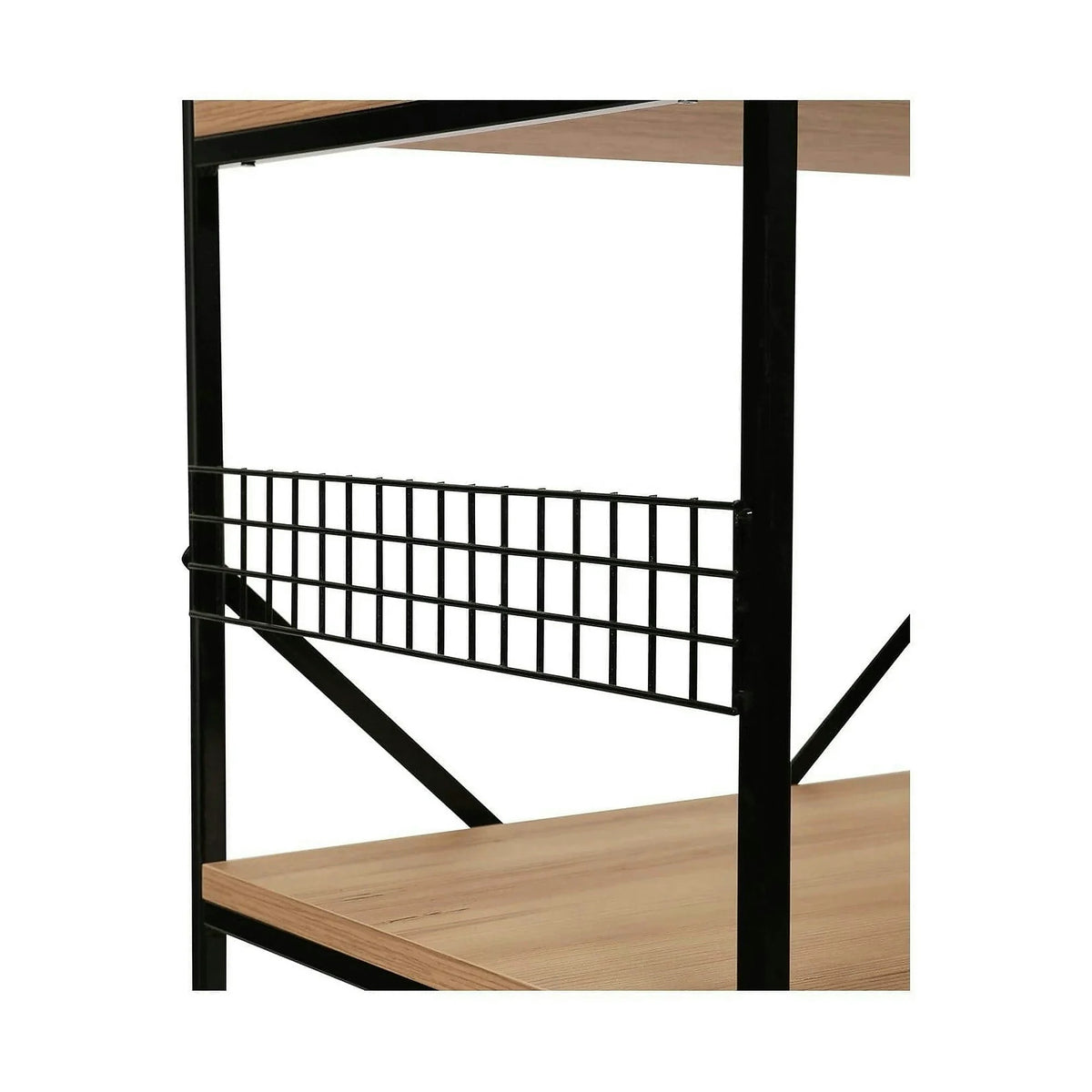 Etajera ANEMON, stejar/negru, PAL melaminat, 60x45x124 cm