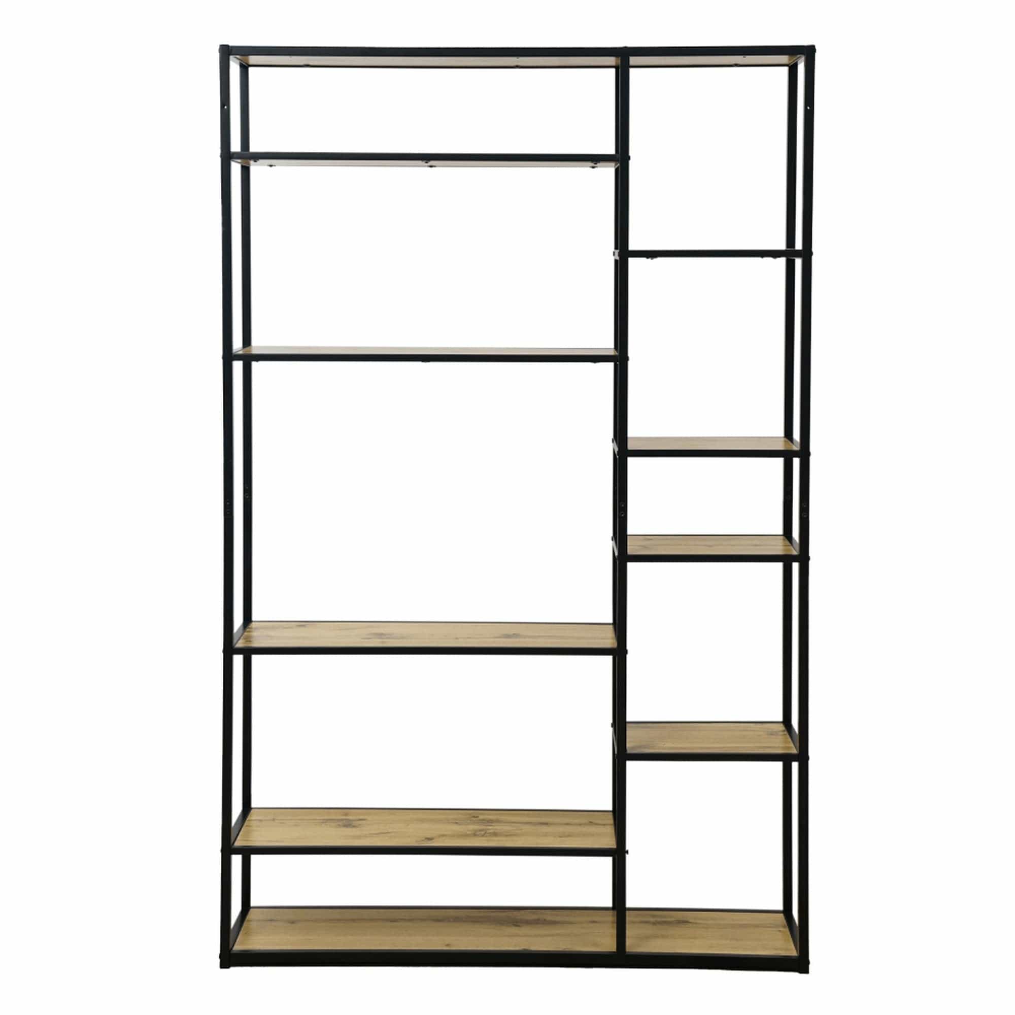 Etajera BILOTE TIP 4, stejar/negru, 120x30x188 cm