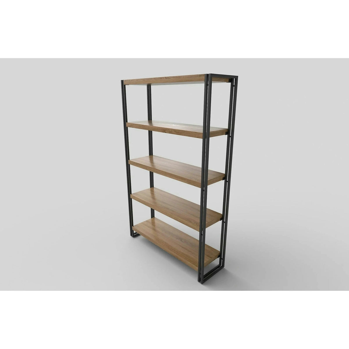 Etajera BOLIVAR REG2, stejar auriu/negru, 100x30x155 cm