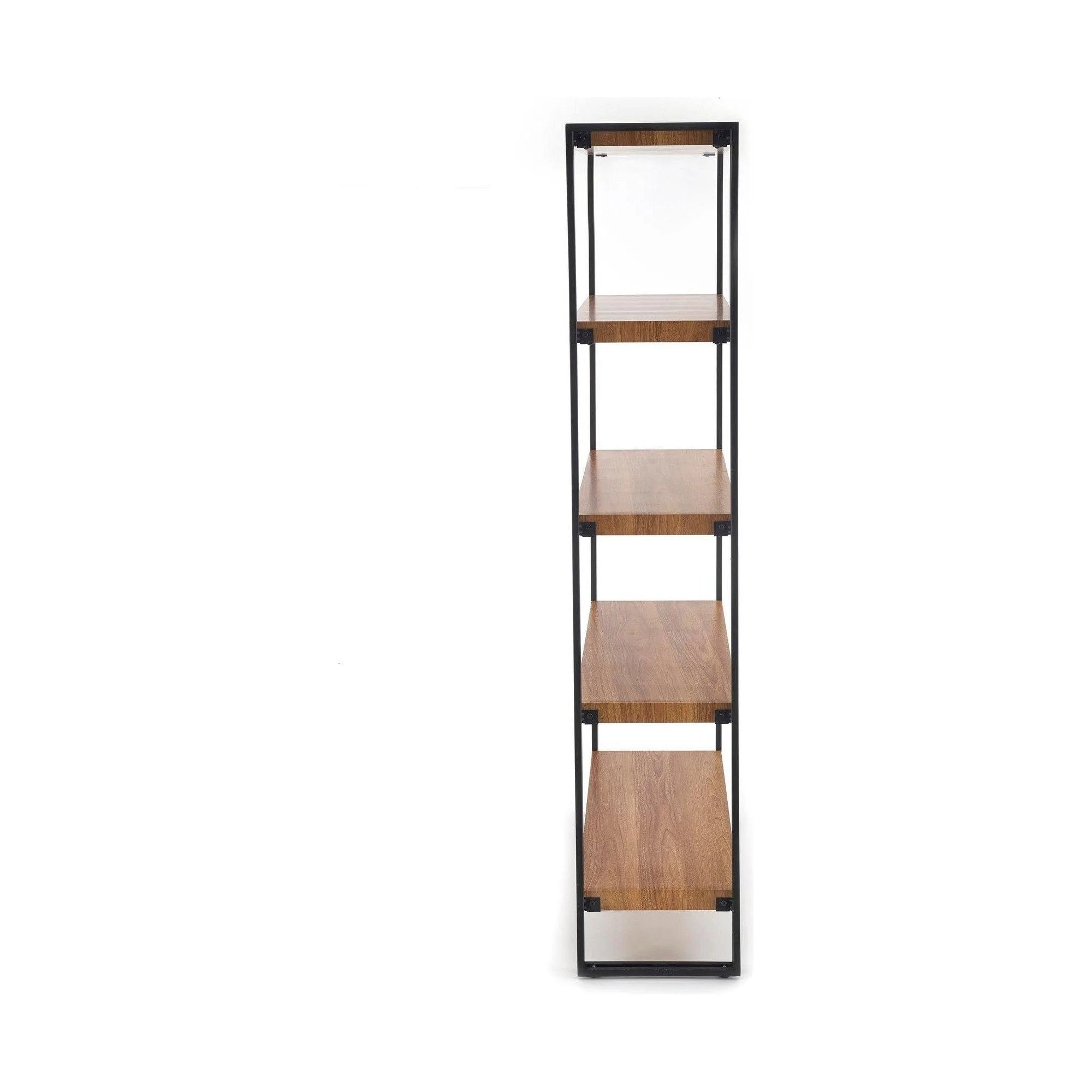 Etajera BOLIVAR REG2, stejar auriu/negru, 100x30x155 cm