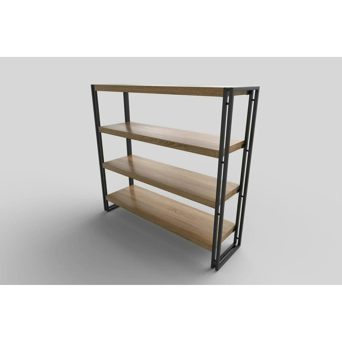 Etajera BOLIVAR, stejar auriu/negru, 100x30x120 cm