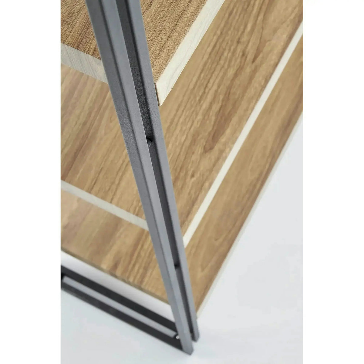 Etajera BOLIVAR, stejar auriu/negru, 100x30x120 cm