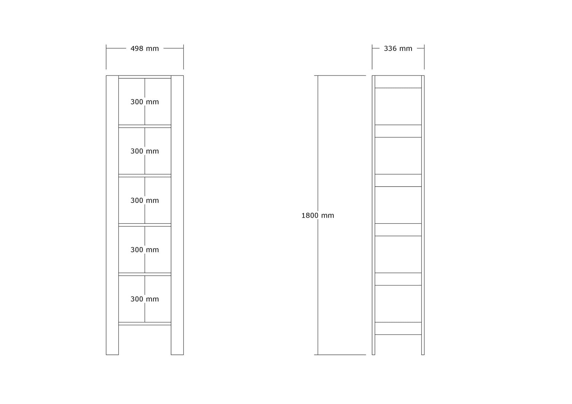 Etajera CREATOR, nuc, PAL melaminat, 50x34x180 cm