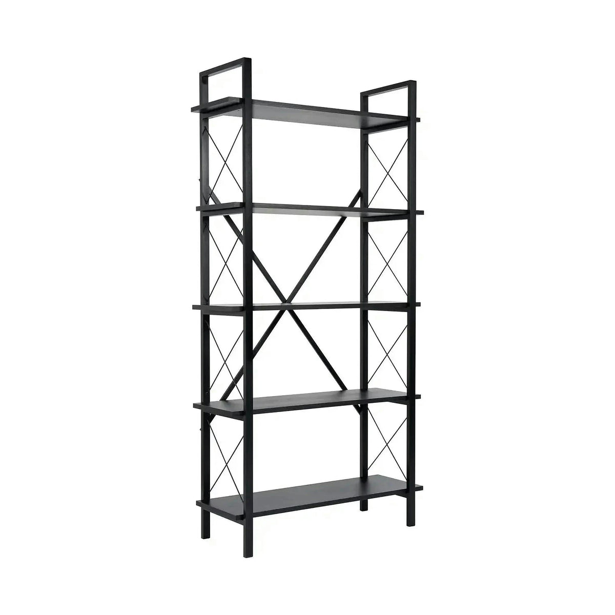 Etajera ELYSIAN, negru, PAL/metal, 90x34x180 cm