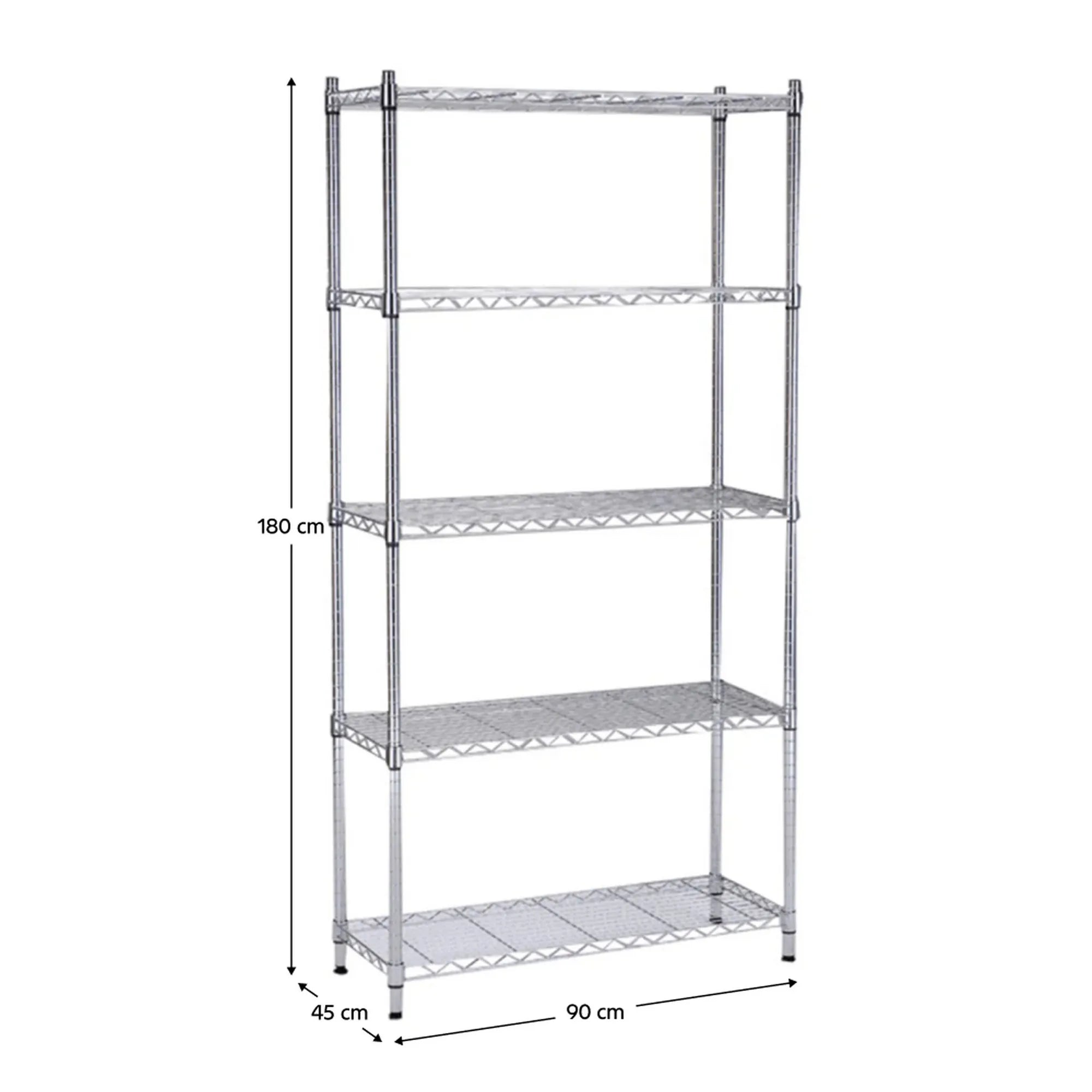Etajera JUVEN, crom, otel, 90x45x180 cm