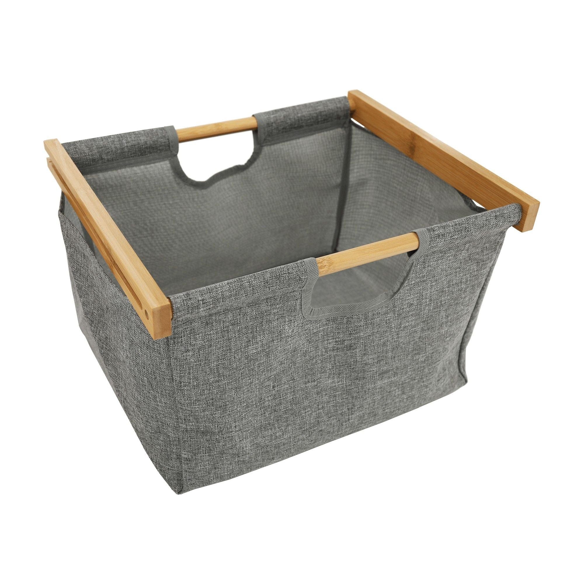 Etajera KELANA, gri, bambus natural lacuit, 40x30x88 cm