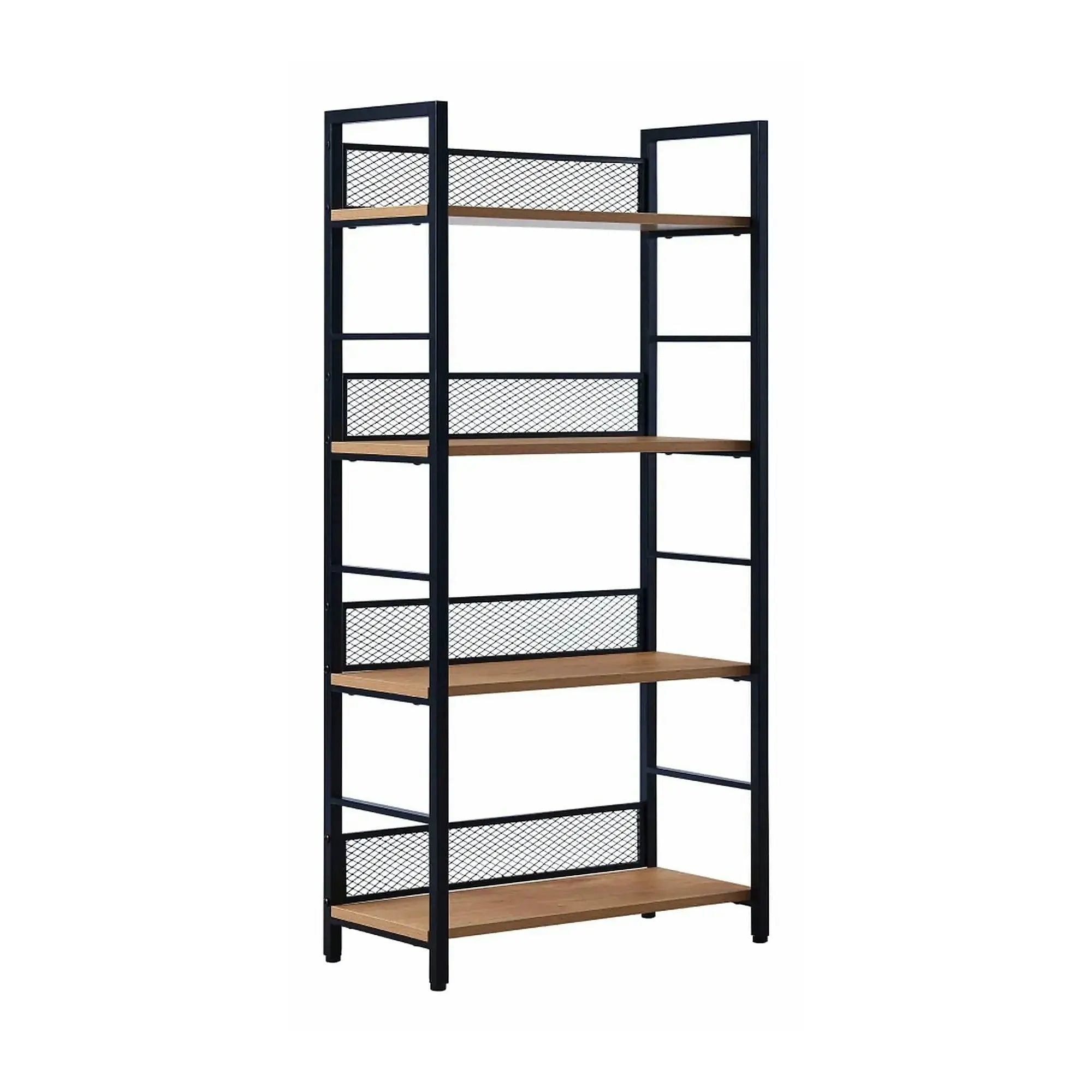 Etajera KELER TIP 1, negru/stejar, DTD laminat/metal, 60x28x121 cm
