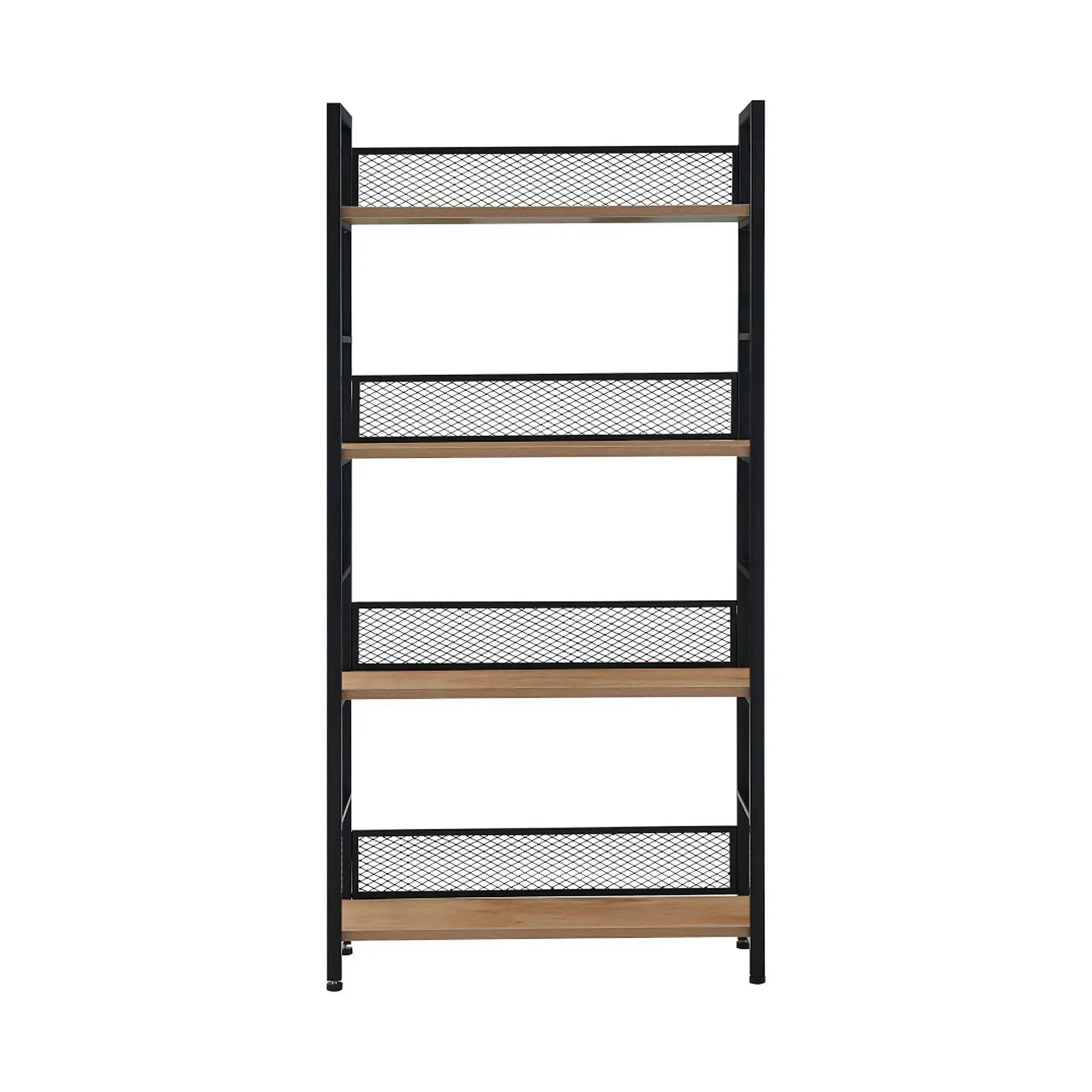Etajera KELER TIP 1, negru/stejar, DTD laminat/metal, 60x28x121 cm