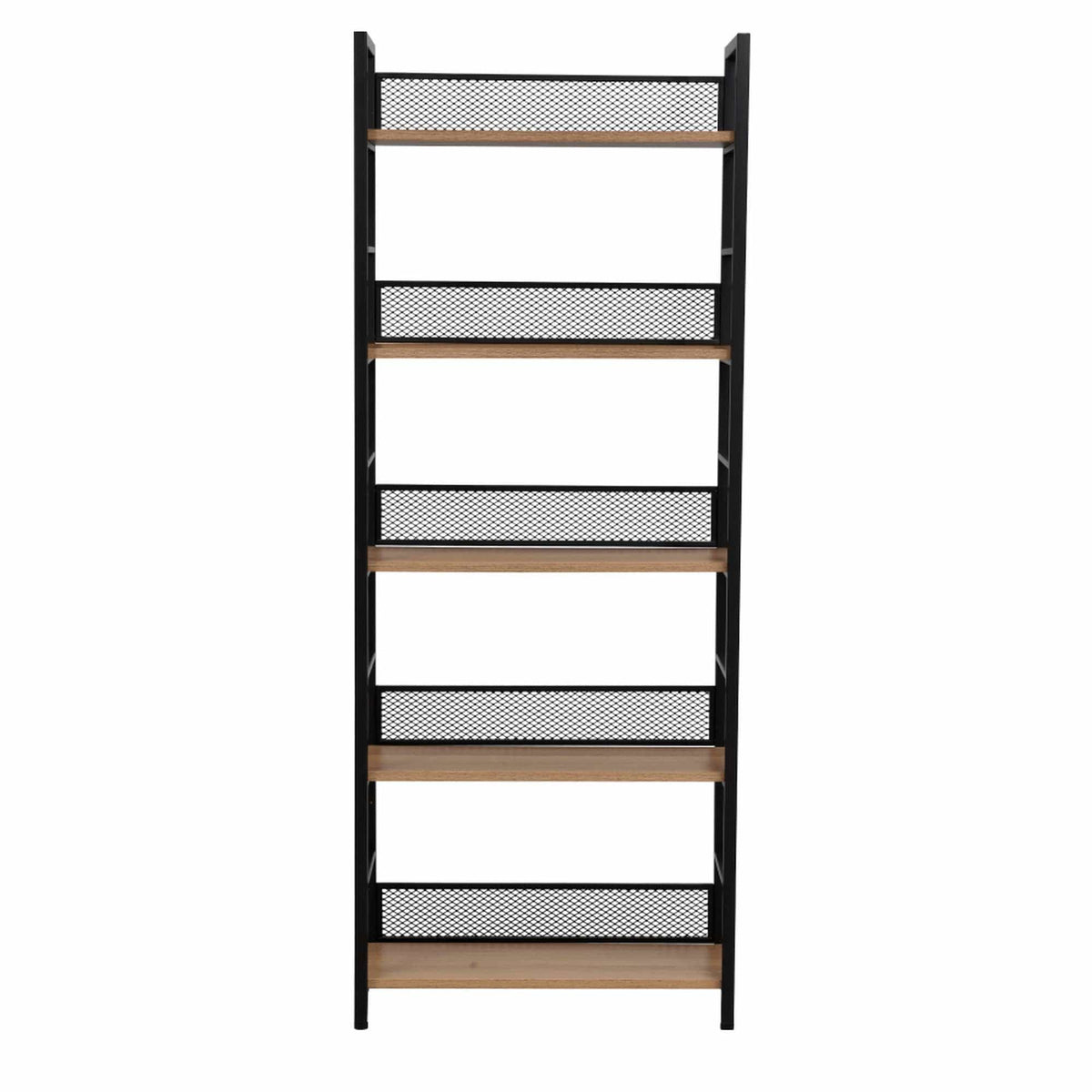 Etajera KELER TIP 2, negru/stejar, metal/DTD laminat, 60x28x154 cm