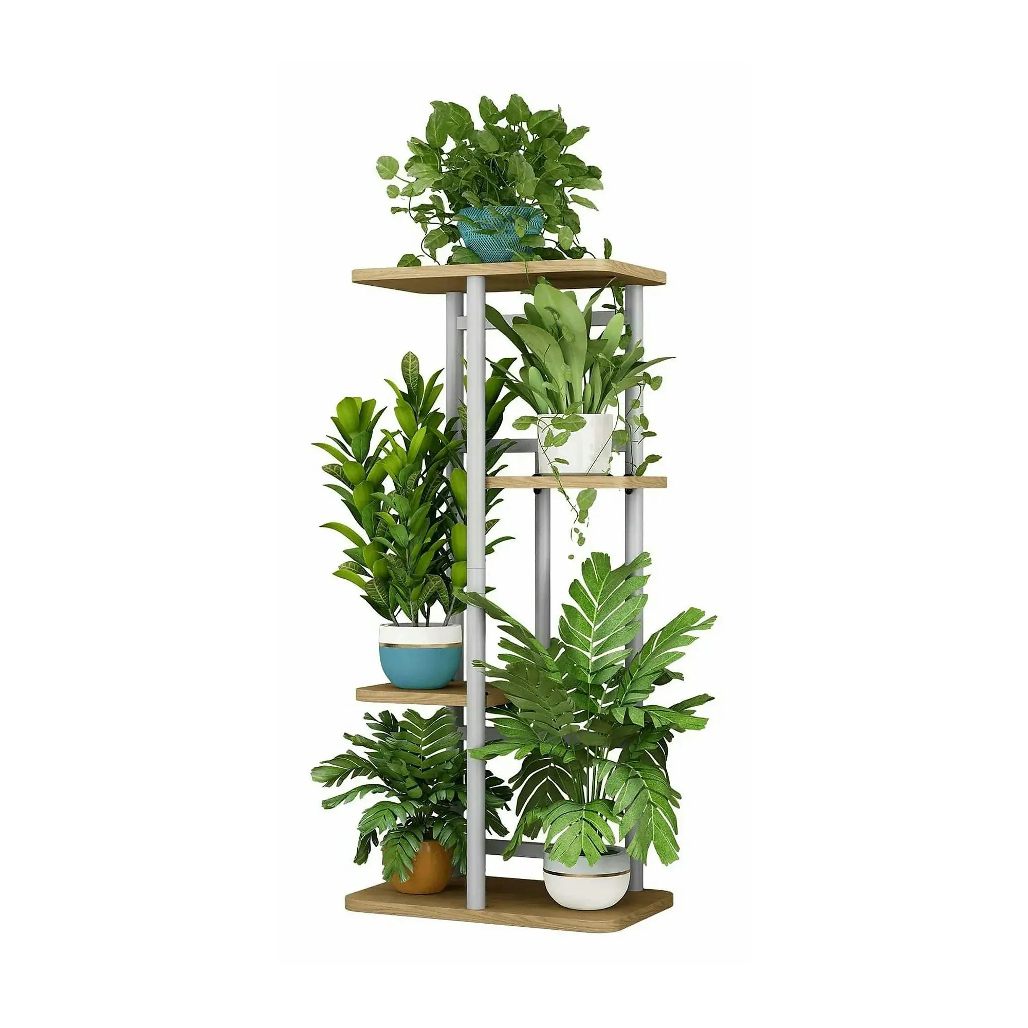 Etajera LEDOR TIP 1, alb/stejar sonoma, DTD/metal, 36x24x74 cm