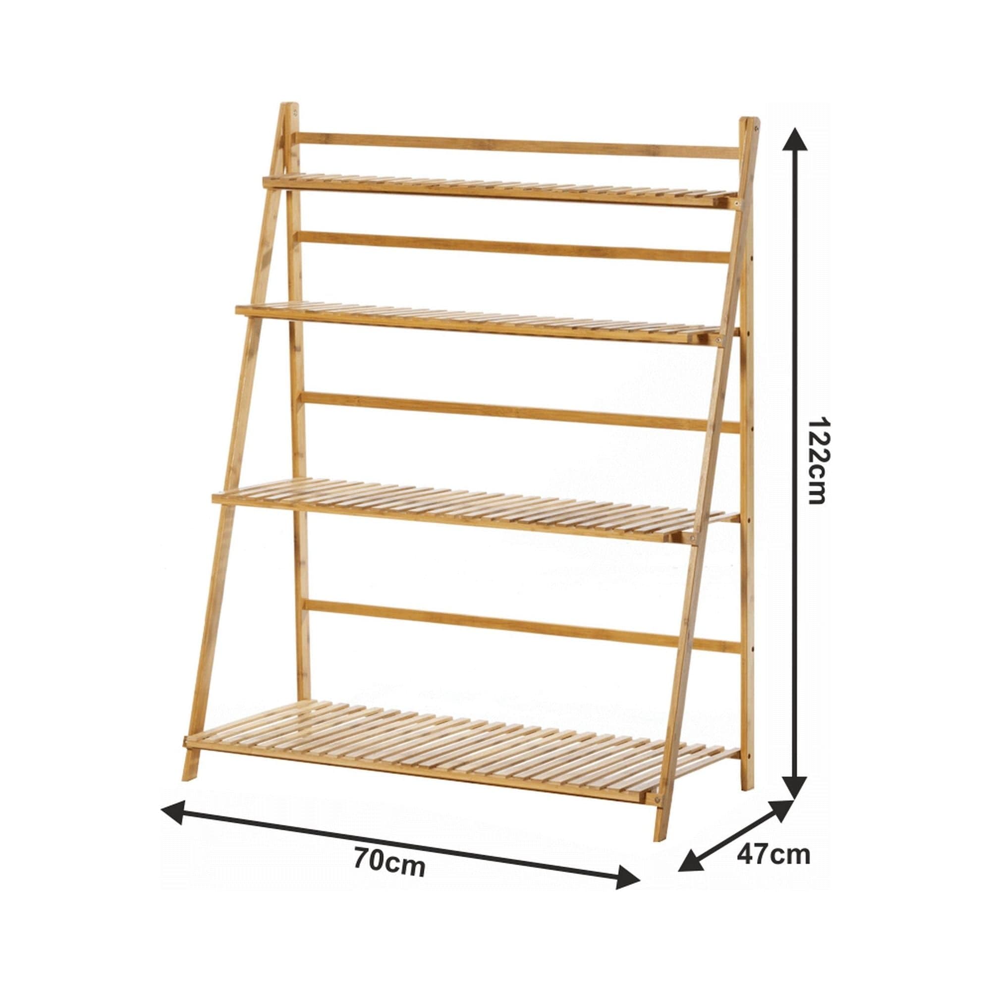 Etajera NEPEL TYP 2, stejar natural, bambus, 70x47x122 cm