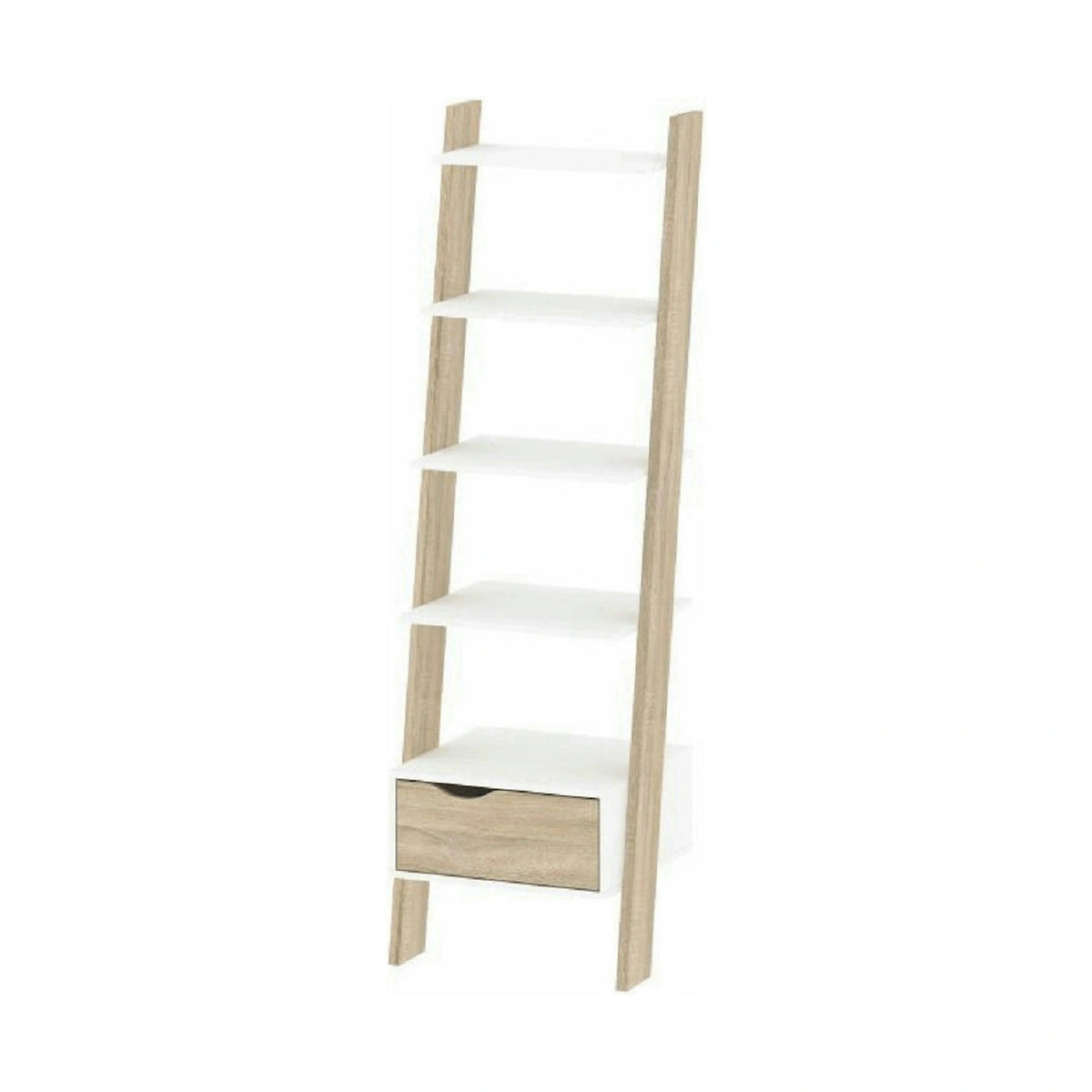 Etajera OSLO 75385, alb/stejar sonoma, PAL melaminat, 55x27-48x171 cm
