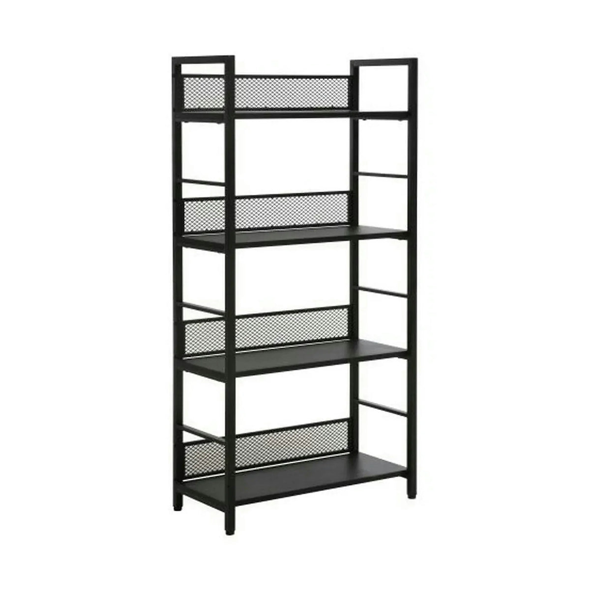 Etajera RAW R4, negru, PAL laminat/metal, 60x28x121 cm