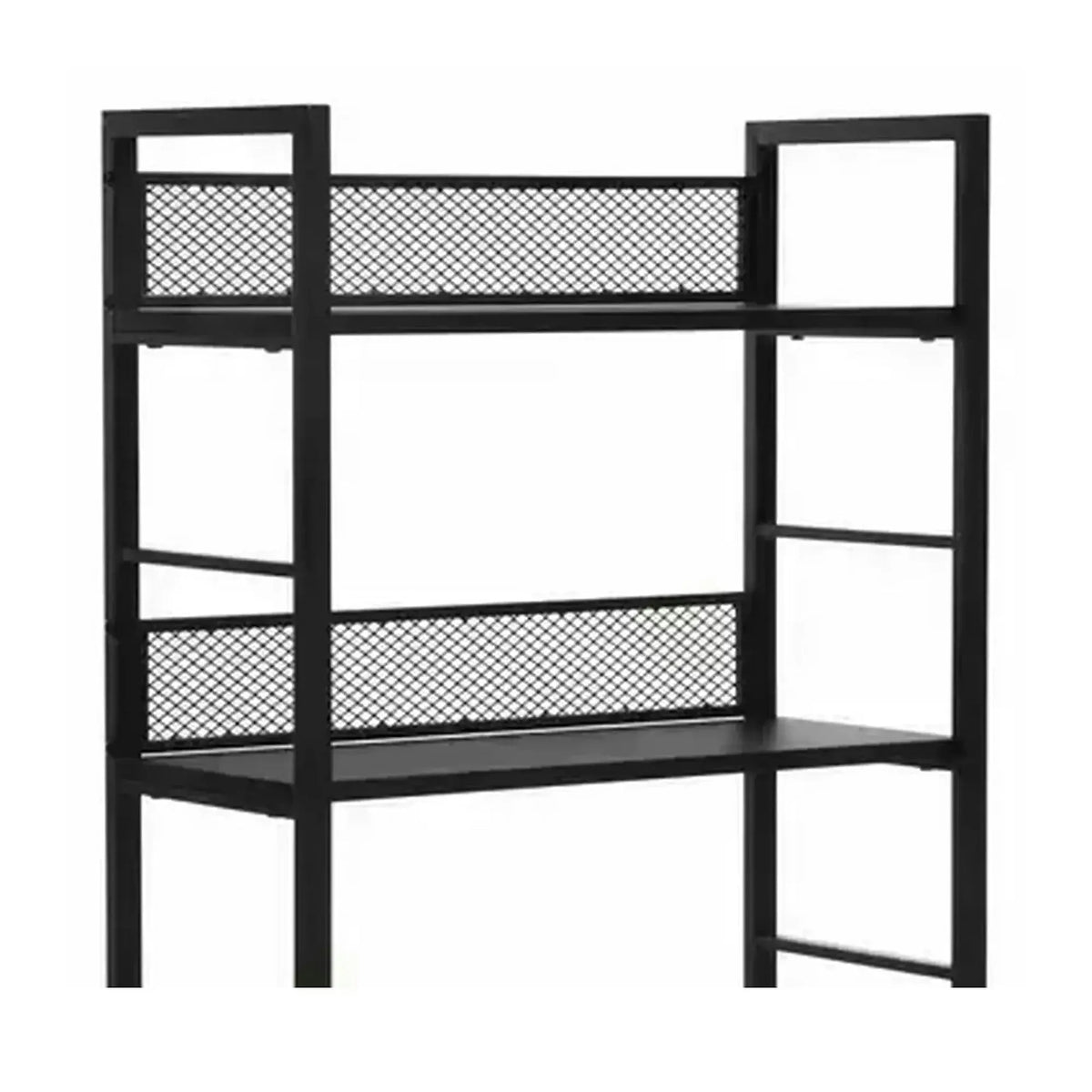 Etajera RAW R4, negru, PAL laminat/metal, 60x28x121 cm
