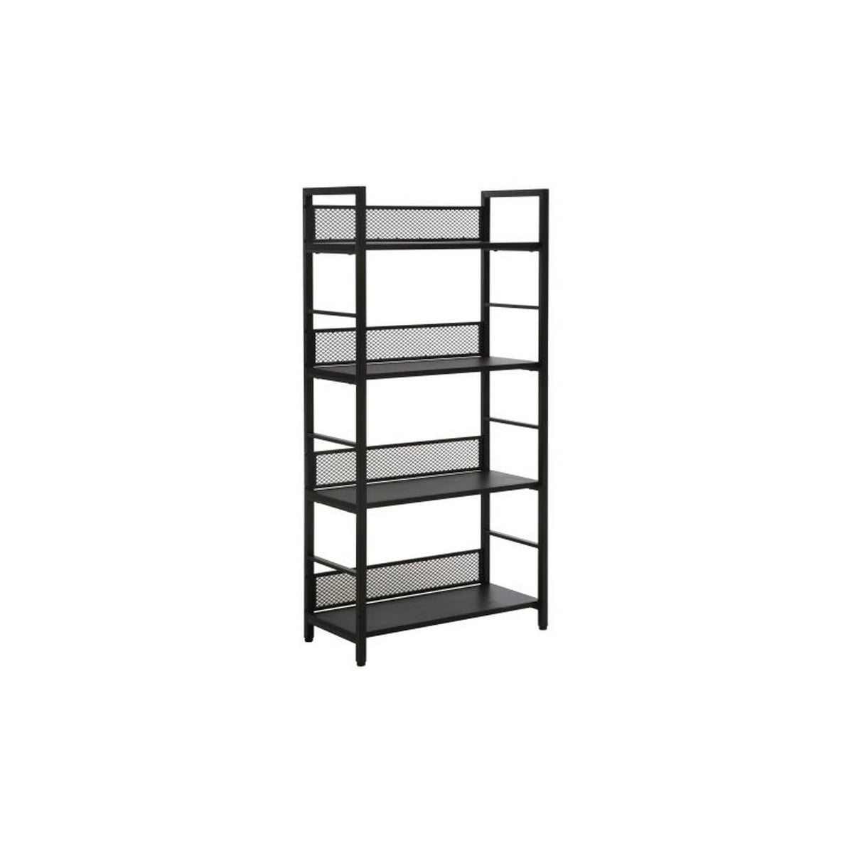 Etajera RAW R4, negru, PAL laminat/metal, 60x28x121 cm