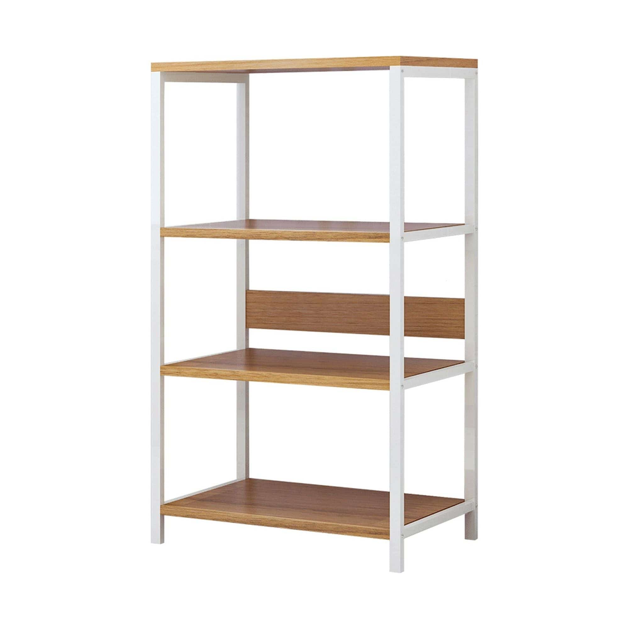 Etajera SALVE, alb/stejar, 60x35x102 cm