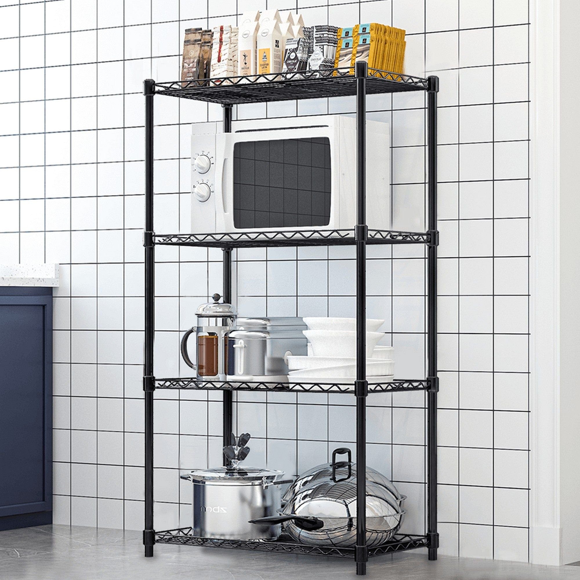 Etajera SUER TYP 1, negru, metal, 56x35x120 cm