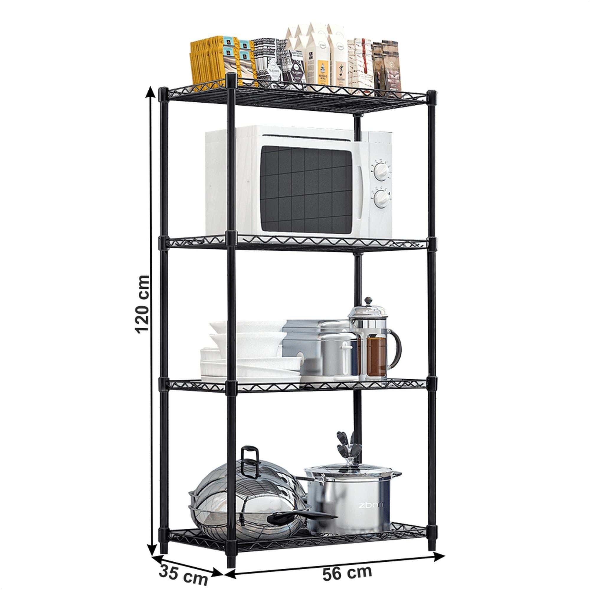 Etajera SUER TYP 1, negru, metal, 56x35x120 cm