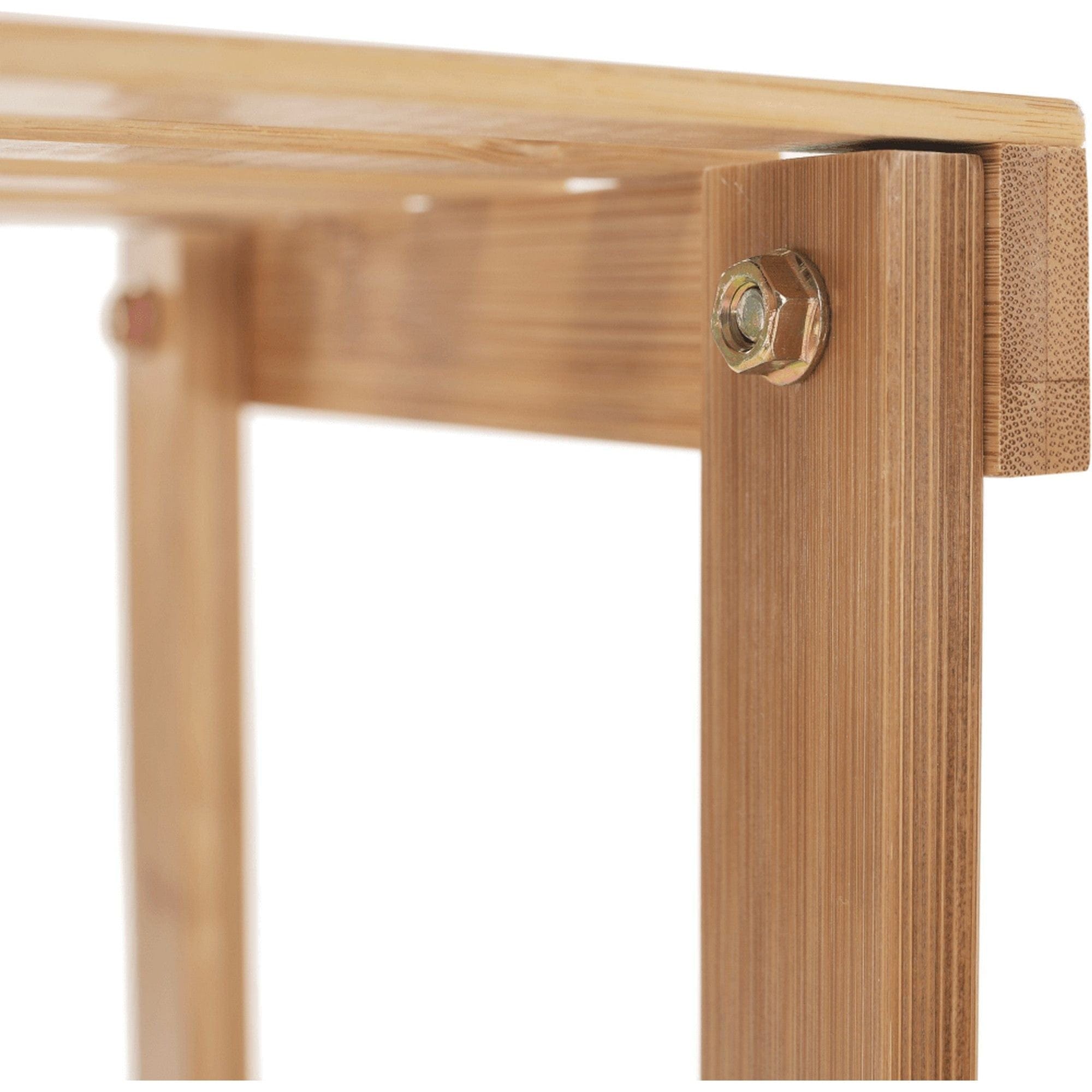 Etajera TABIA, stejar natural, bambus lacuit, 104x25x85 cm