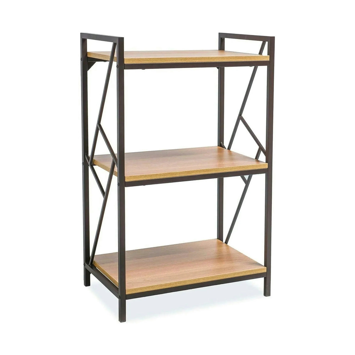 Etajera TABLO R3, stejar/maro inchis, PAL laminat/metal, 60x40x99 cm