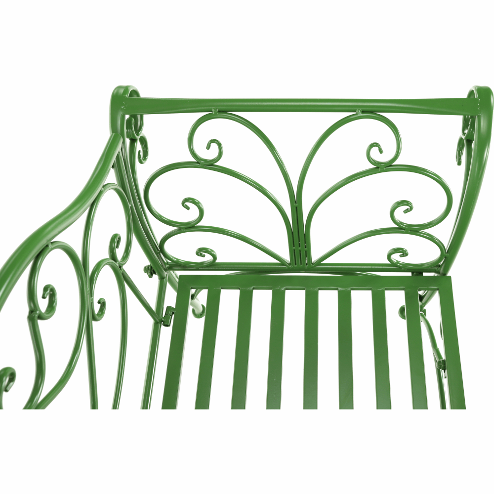 Banca gradina ETELIA, verde, metal, 131x49x89 cm