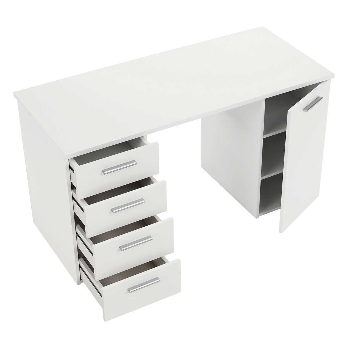 Birou EUSTACH, alb, DTD laminat, 137x60x76 cm