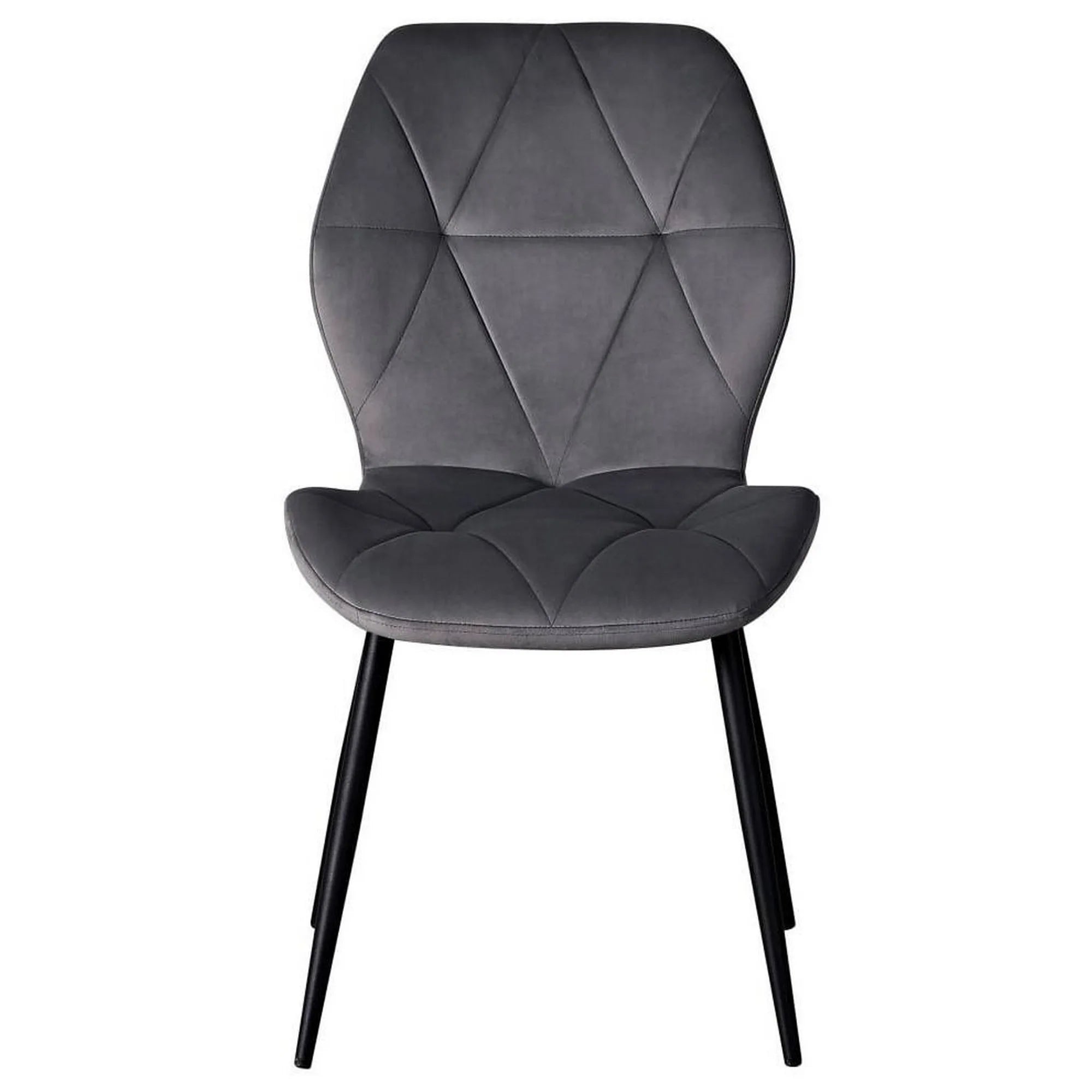 Scaun KEN, gri inchis/negru, stofa catifelata/metal, 47x55x87 cm