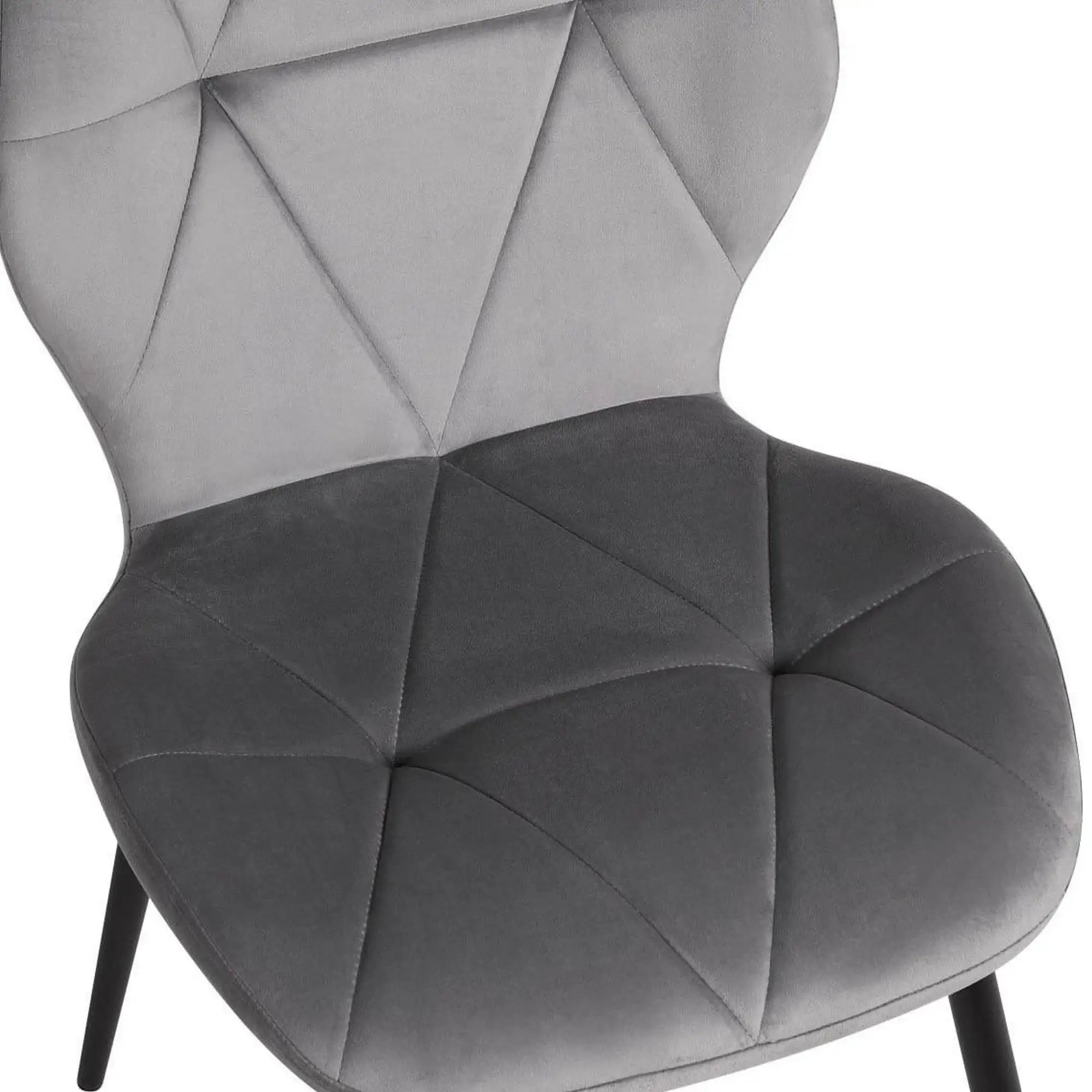 Scaun KEN, gri deschis/negru, stofa catifelata/metal, 47x55x87 cm