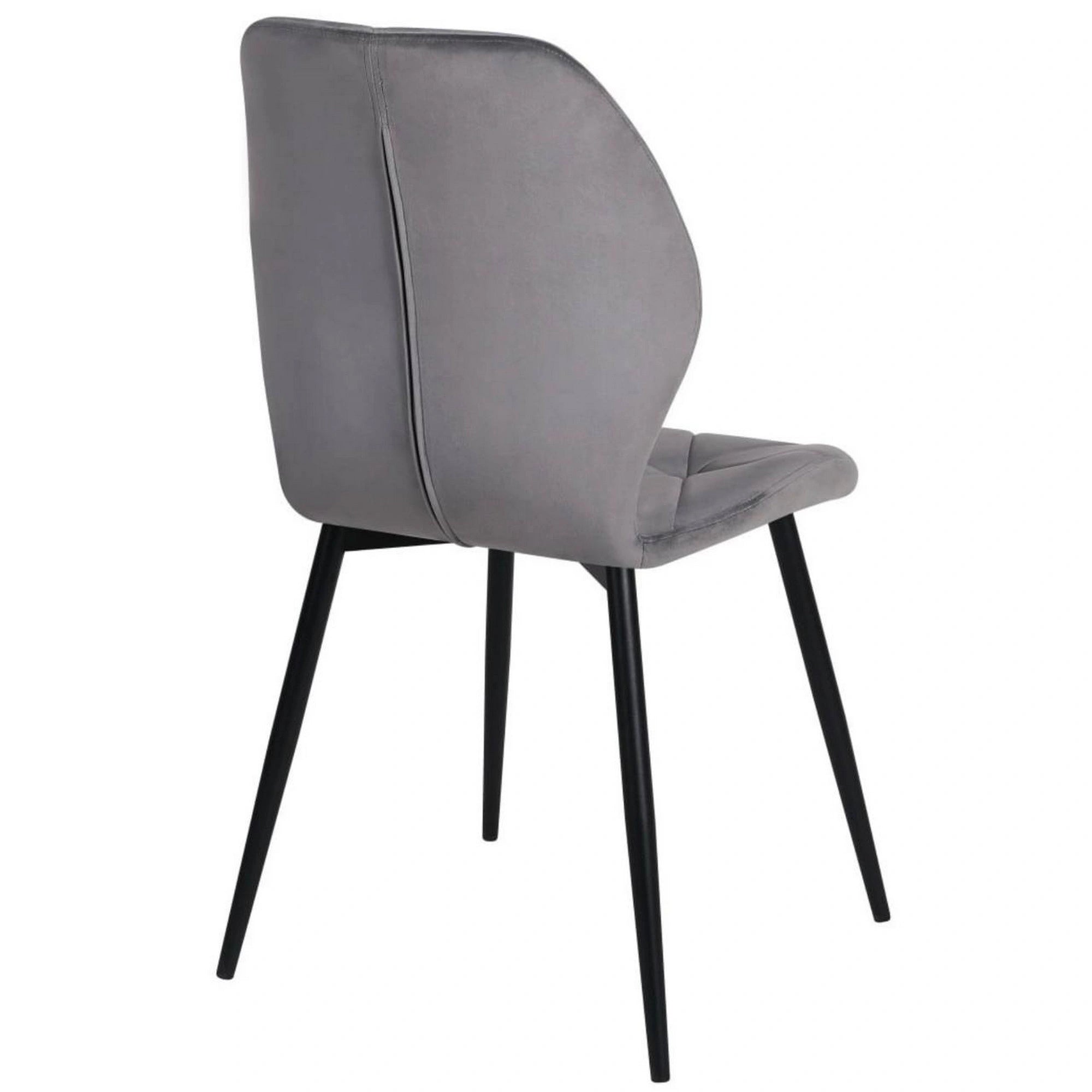 Scaun KEN, gri deschis/negru, stofa catifelata/metal, 47x55x87 cm