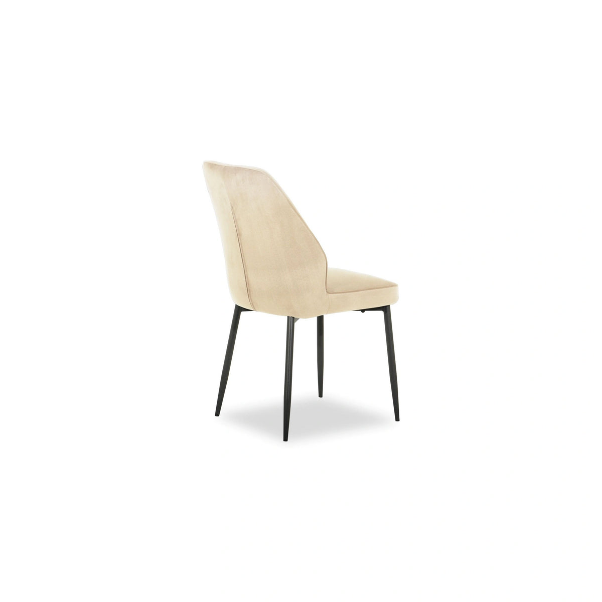 Scaun LEX, bej/negru, stofa catifelata/metal, 47x60x89 cm