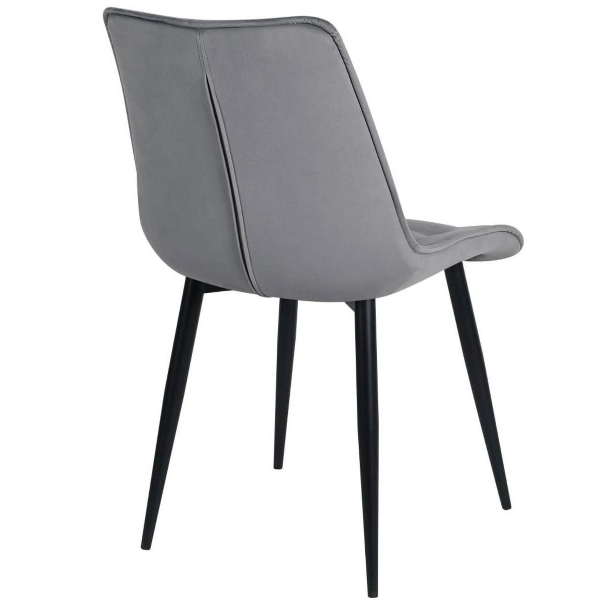 Scaun RON, gri deschis/negru, stofa catifelata/metal, 48x62x87 cm