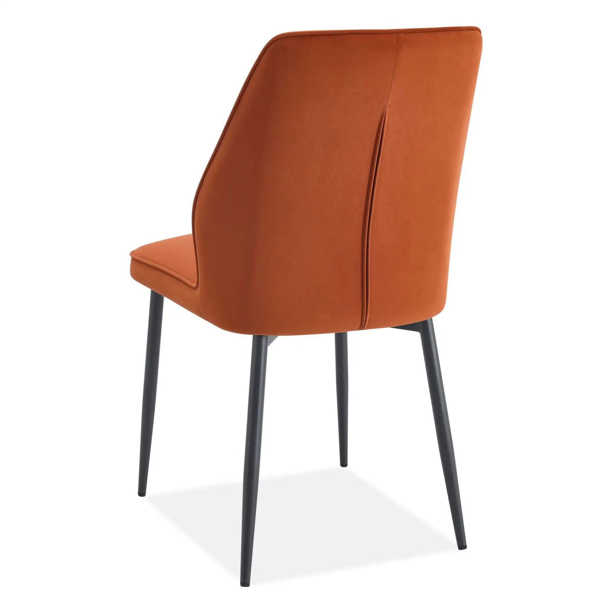 Scaun LEX, caramiziu/negru, stofa catifelata/metal, 47x60x89 cm