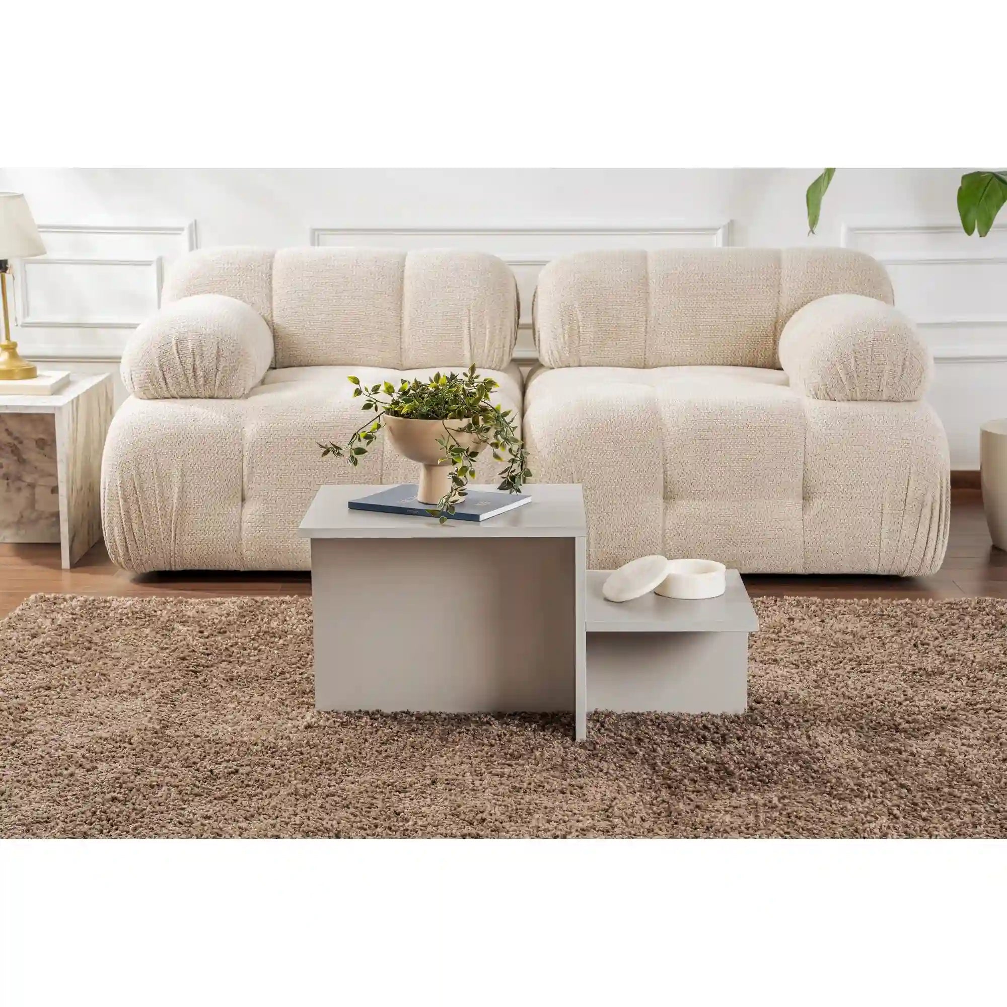 Masuta cafea HARMONY, gri, PAL, 80x40x40 cm