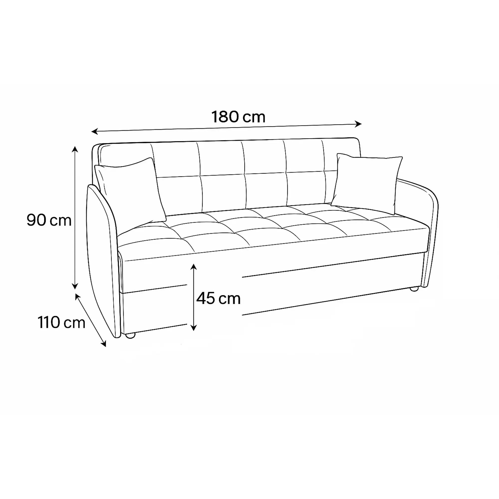 Canapea extensibila MOLINA 160, stofa catifelata gri - Babyface 12, cu lada depozitare, 180x110x90 cm