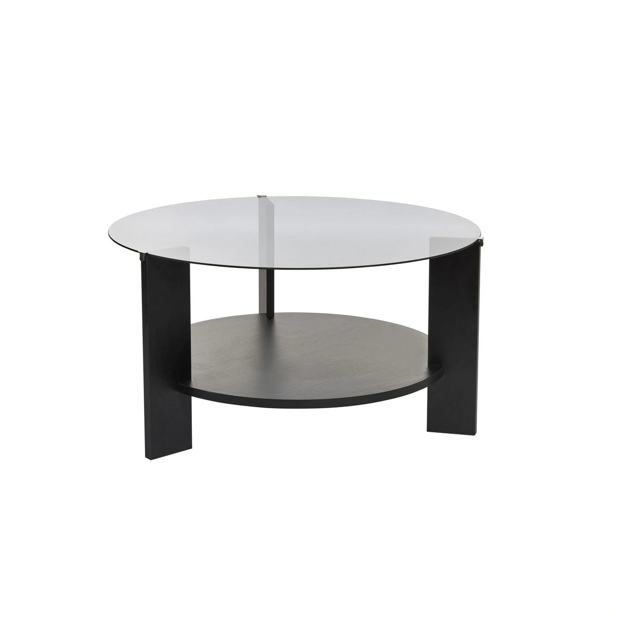 Masuta cafea CLARA, negru/fumuriu, PAL/sticla, 75x75x40 cm