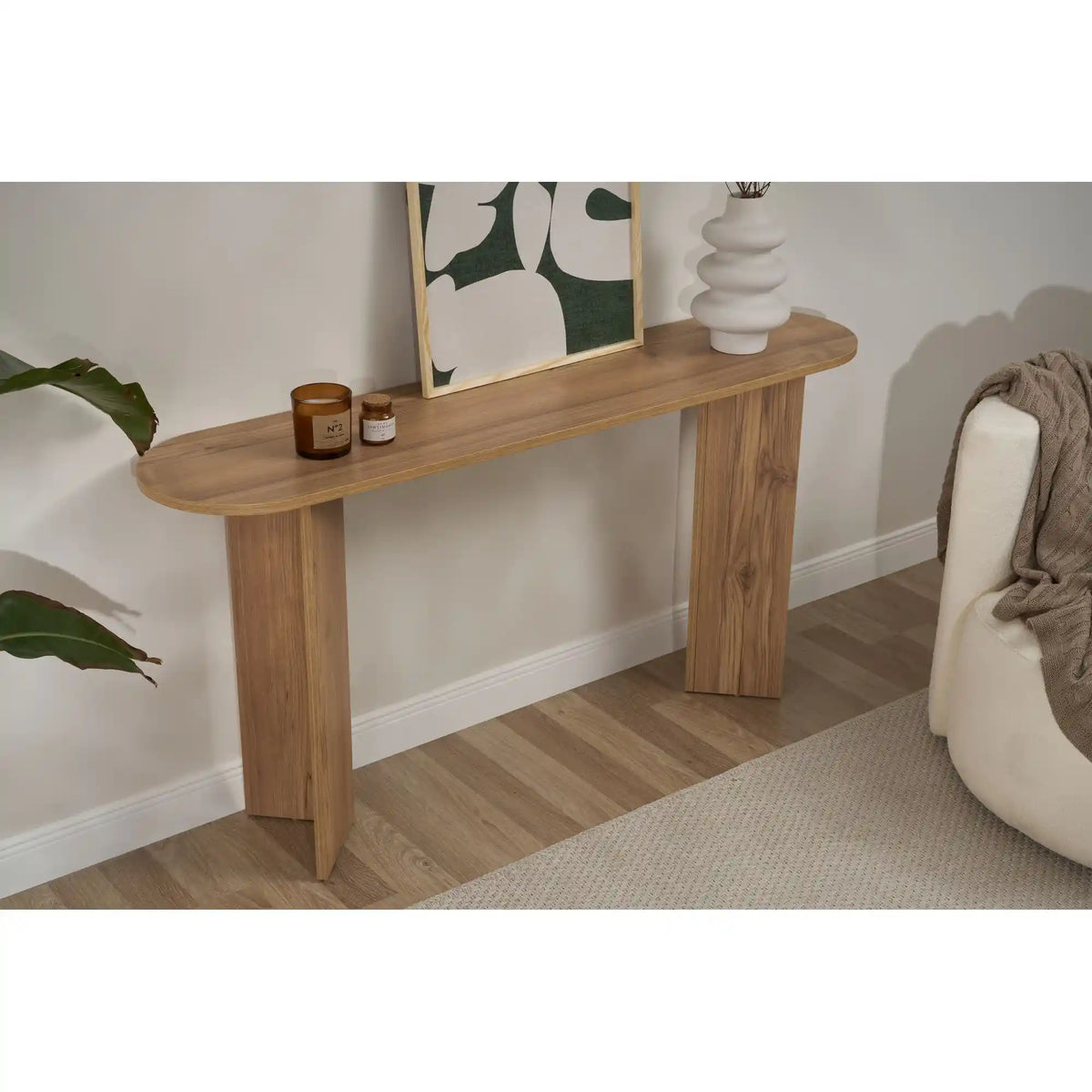 Consola SIRA, stejar, PAL, 150x35x75 cm