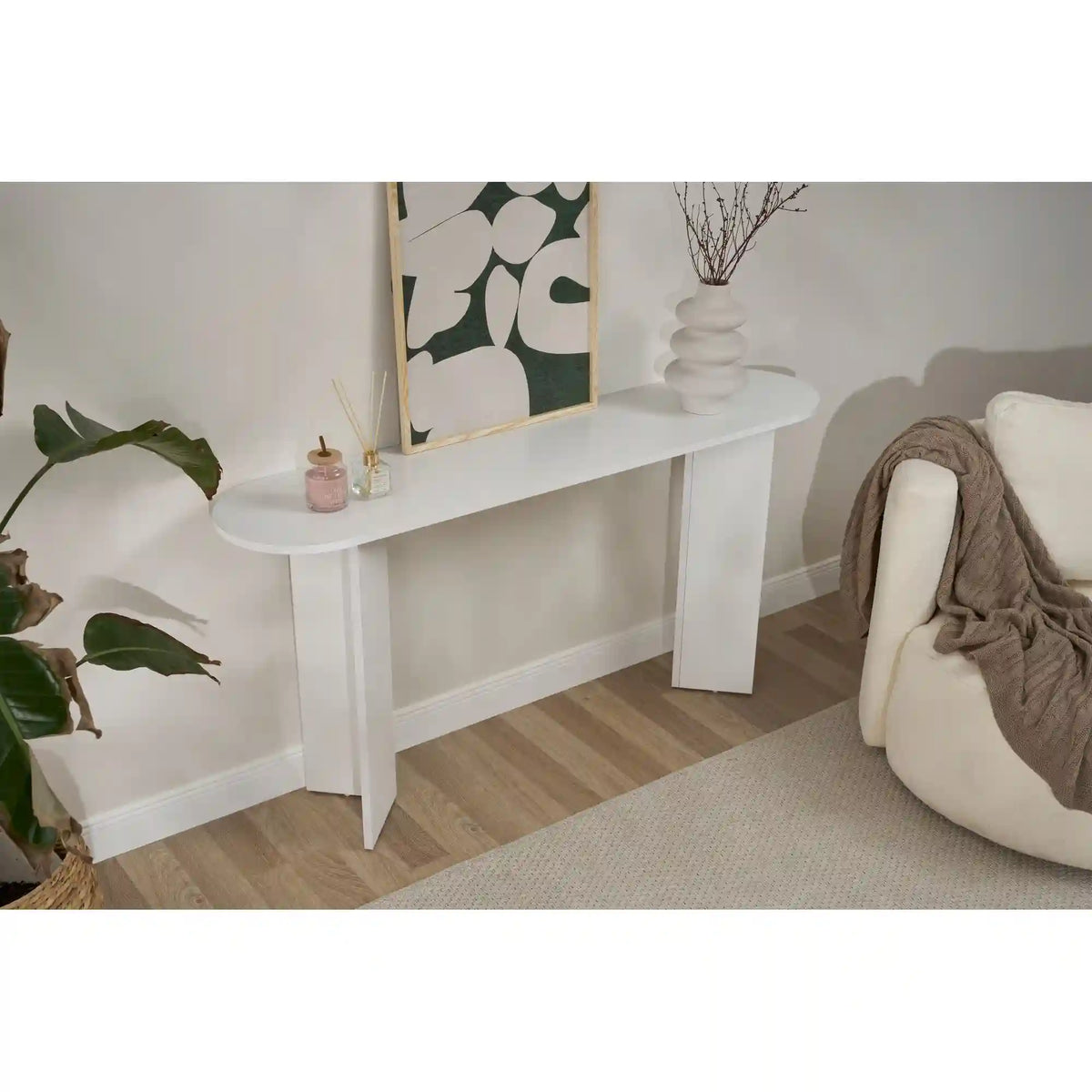 Consola SIRA, alb, PAL, 150x35x75 cm