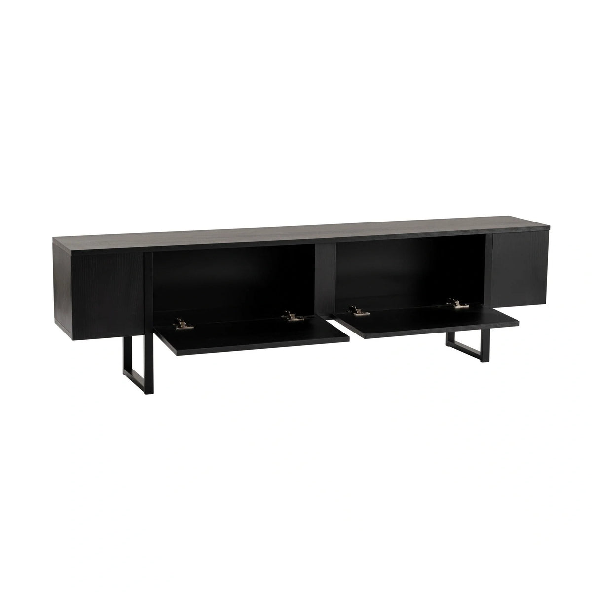 Comoda TV SERENITY, negru, PAL/metal, 180x30x50 cm