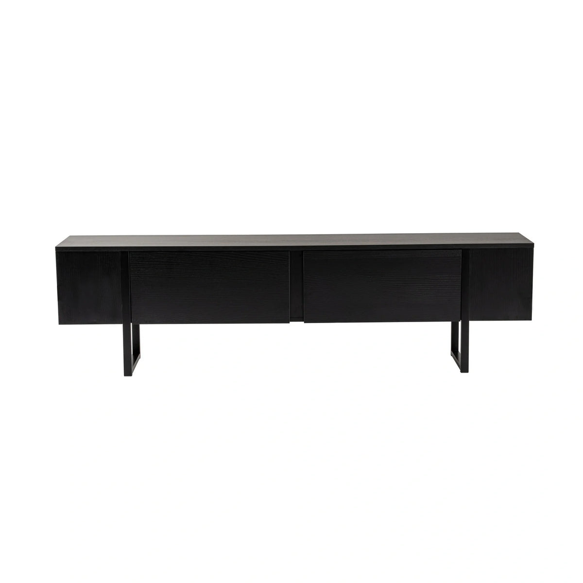 Comoda TV SERENITY, negru, PAL/metal, 180x30x50 cm