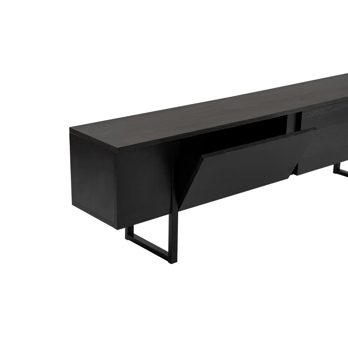 Comoda TV SERENITY, negru, PAL/metal, 180x30x50 cm