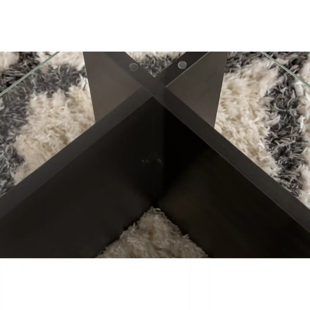 Masuta cafea FLAVIO, negru/transparent, PAL/sticla, 105x65x30 cm