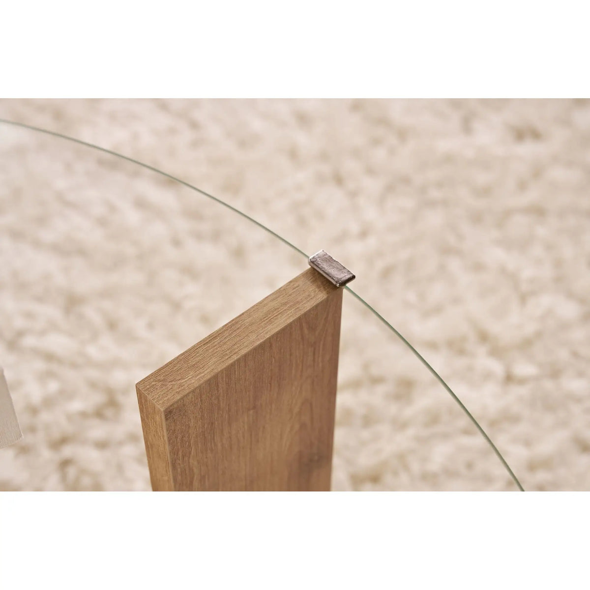 Masuta cafea CLARA, stejar, PAL/sticla, 75x75x40 cm