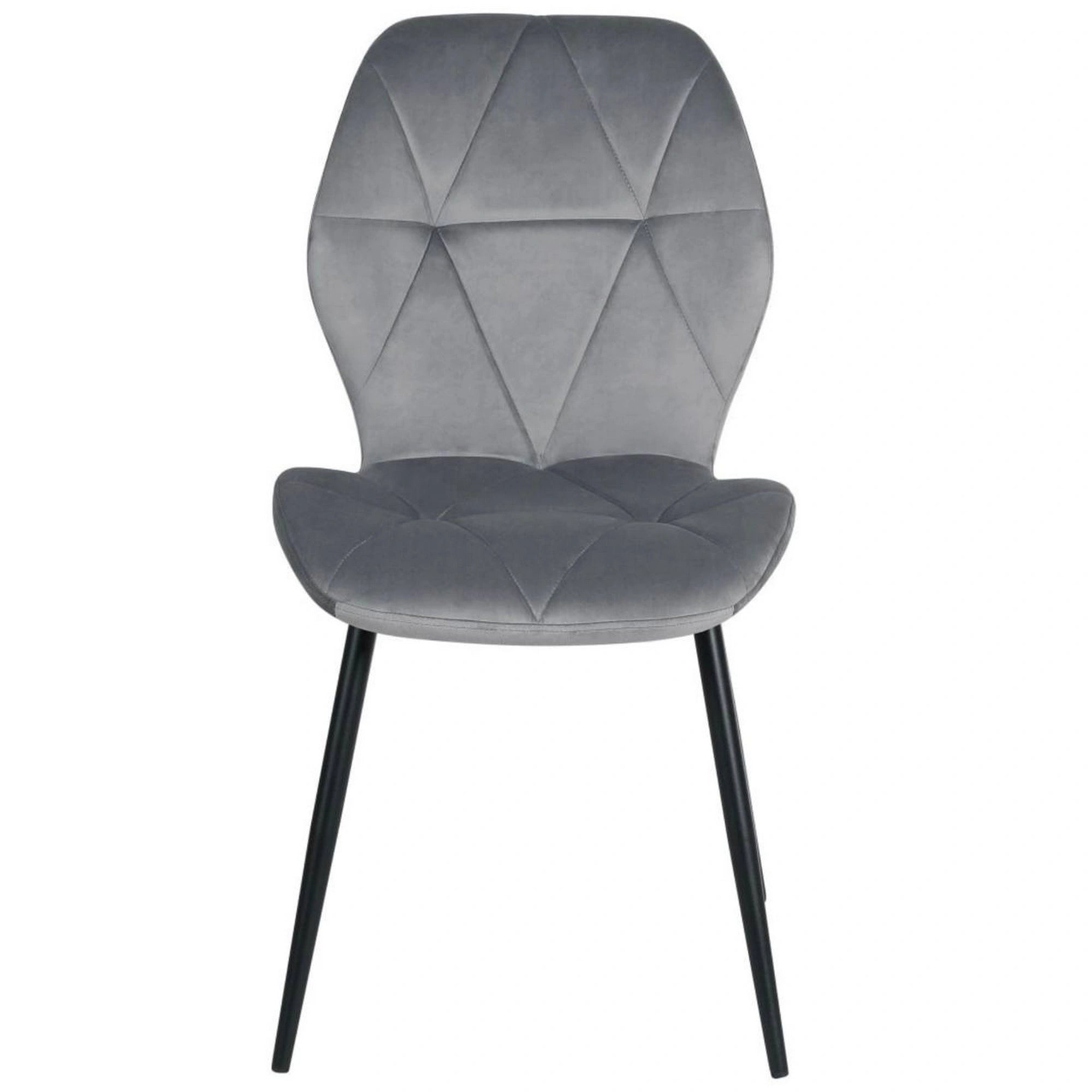 Scaun KEN, gri deschis/negru, stofa catifelata/metal, 47x55x87 cm