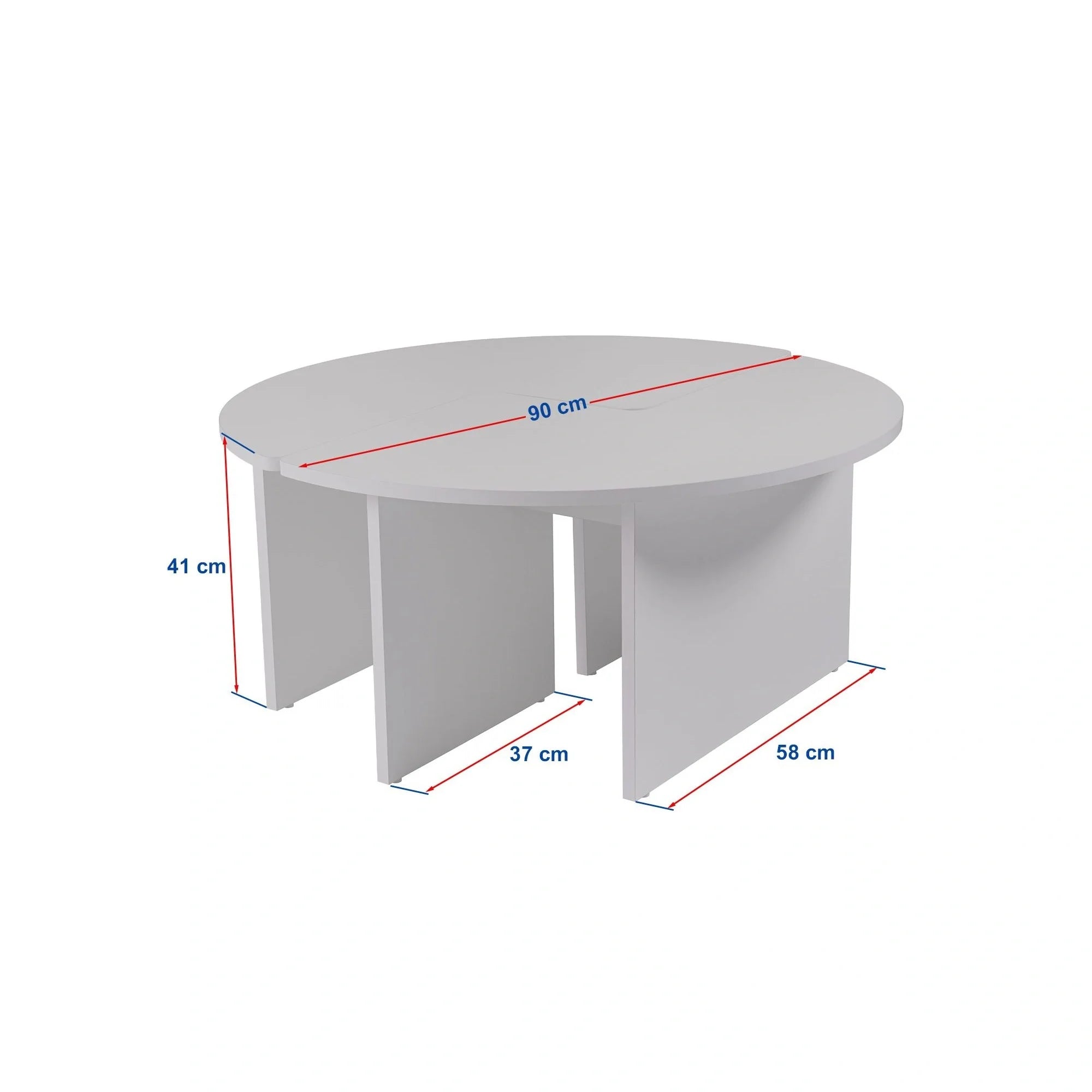 Masuta cafea MOIRA, gri beton, PAL, 90x90x41 cm