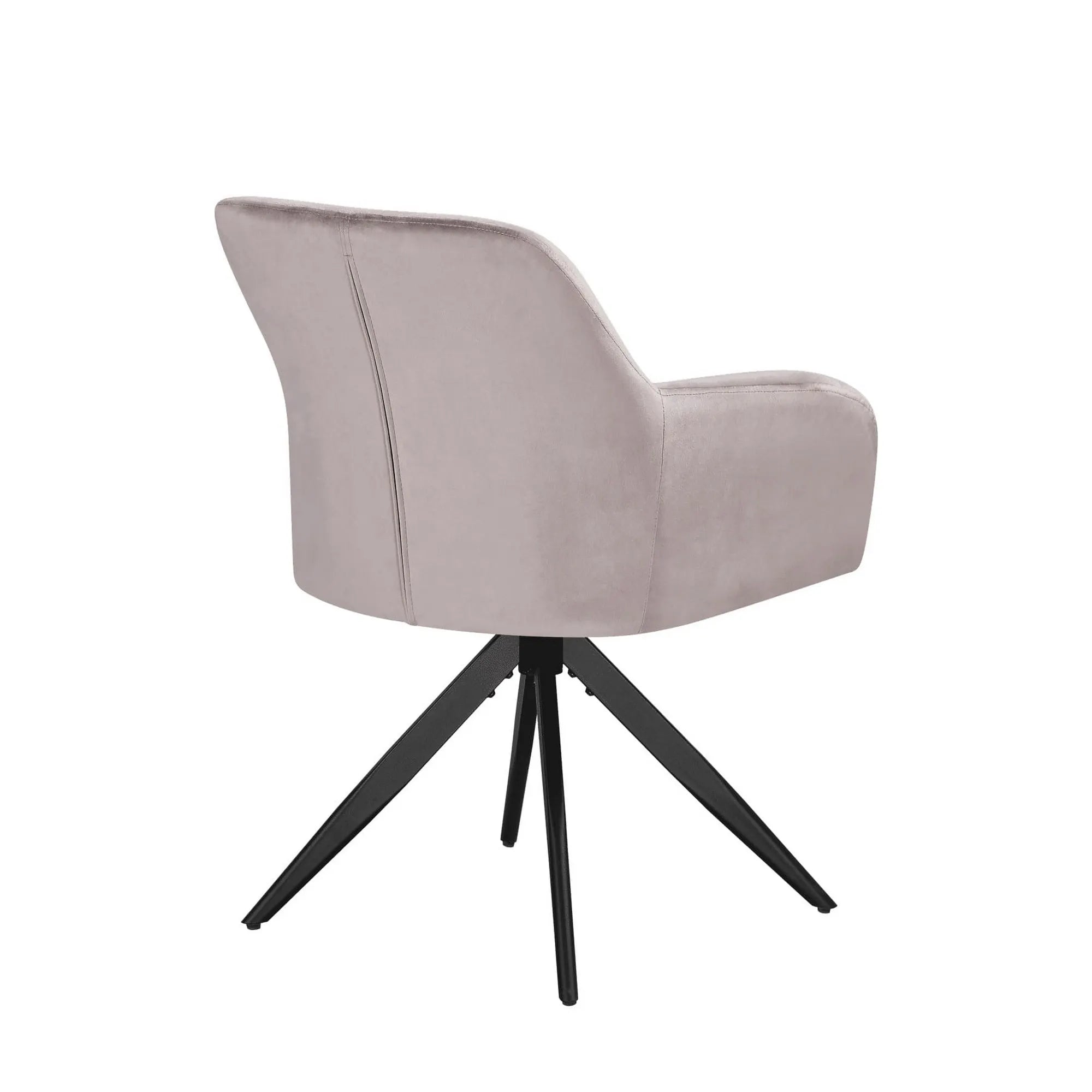 Scaun rotativ MAX, bej inchis/negru, stofa catifelata/metal, 61x61x85 cm