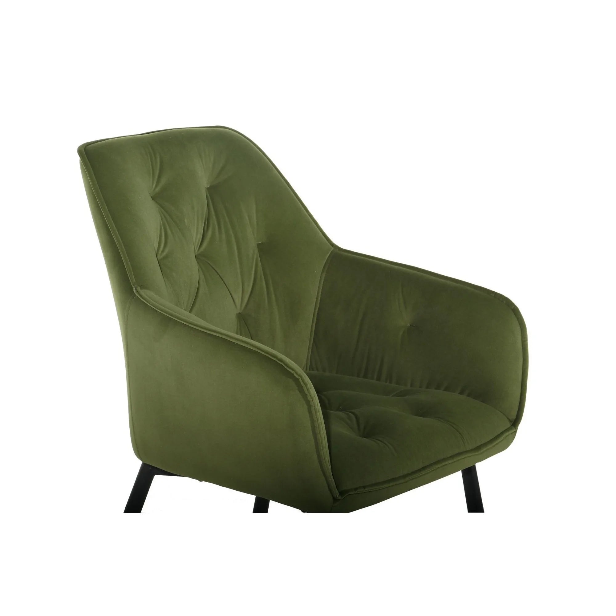 Scaun BEL NEW, verde/negru, stofa catifelata/metal, 58x63x86 cm