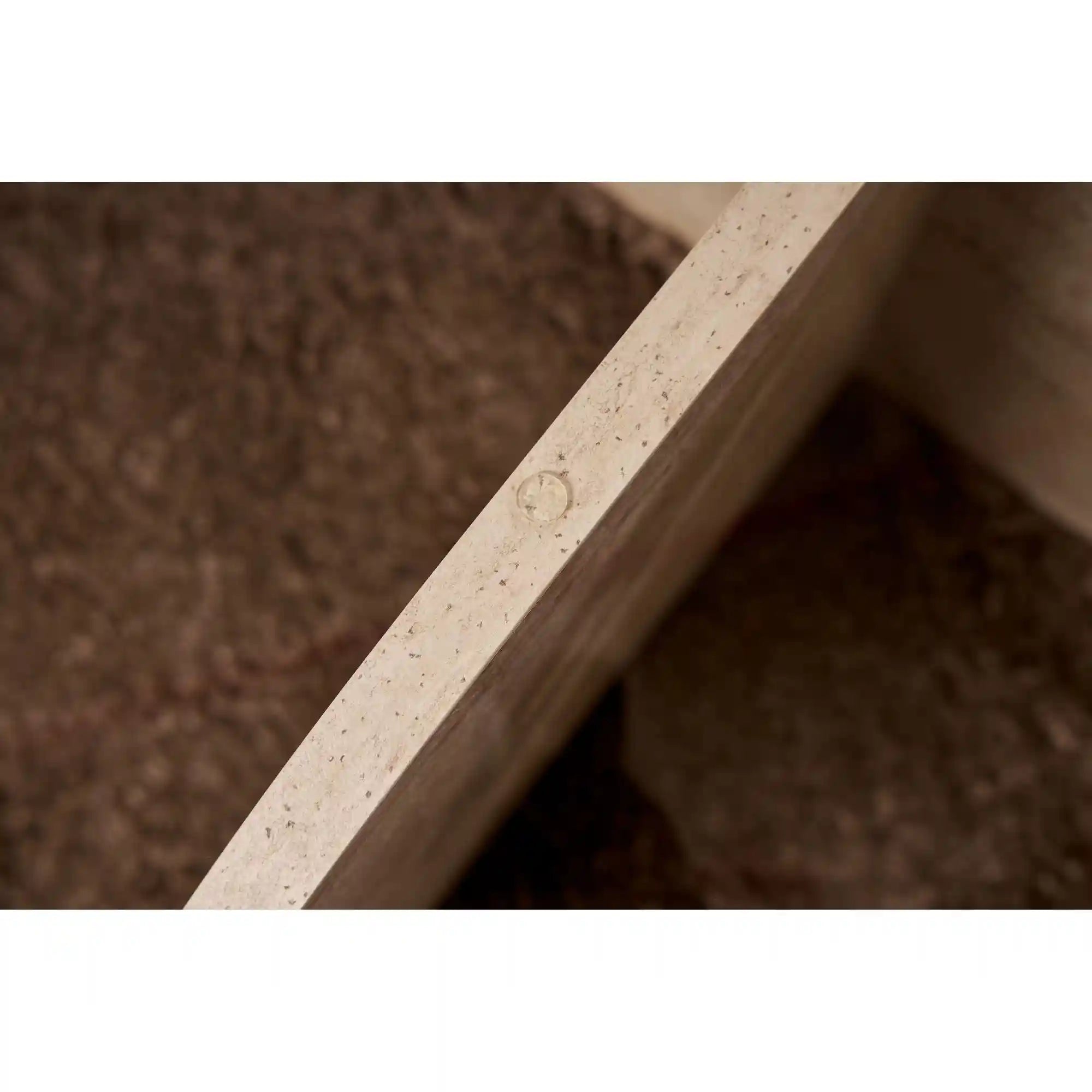 Masuta cafea AERIS, travertin, PAL/sticla, 75x75x35 cm